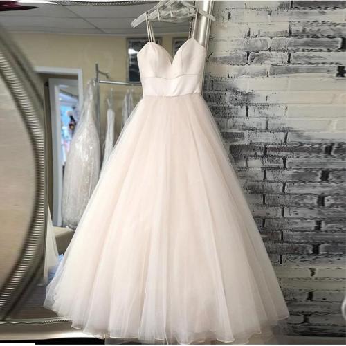 New Spaghetti Strap Beach Wedding Dresses 2019 Vestido Noiva Praia Simple White Ivory Tulle Casamento Bridal Gown Custom Made
