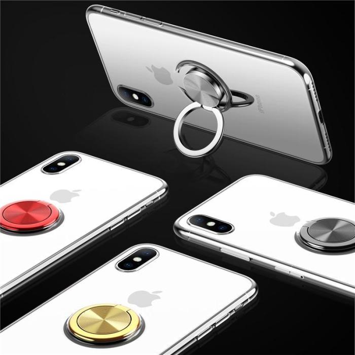 Luxury Transparent Ring Magnetism Case For iPhone