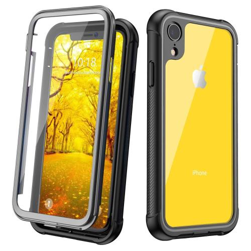 For iPhone XR XS Max Case Full-body Rugged Clear Bumper Case With Built-in Screen Protector