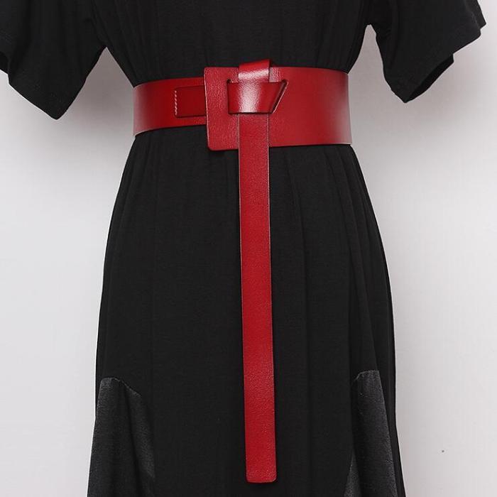 Women's runway fashion genuine leather Cummerbunds female Dress Corsets Waistband Belts decoration wide belt R2467