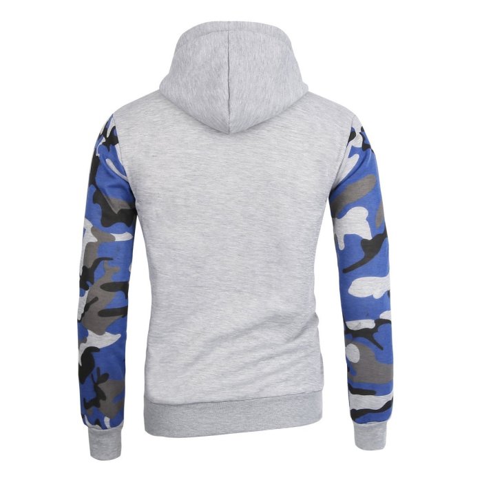 Fashion casual camouflage Splicing hoodie