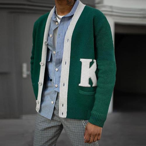 Fashion hit color cardigan sweater