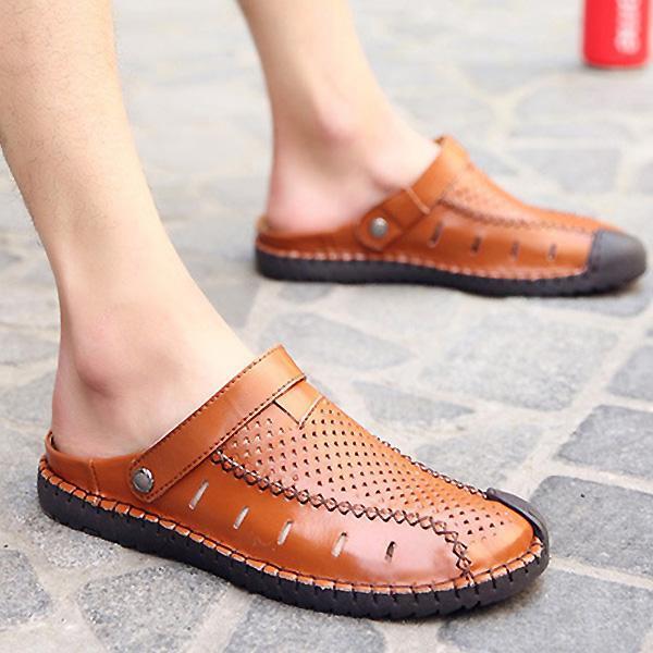 Mens Round Toe Hollow-out Beach Shoes Outdoor Sandals