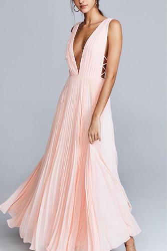 Pink Sexy Fashion Sleeveless Maxi Dress