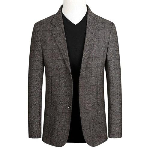 KUYOMENS Spring New Arrival Mens Casual Gray Suit Youth Slim Fit Business Fashion Plaid Men Blazer Male Suits Jacket M-4XL