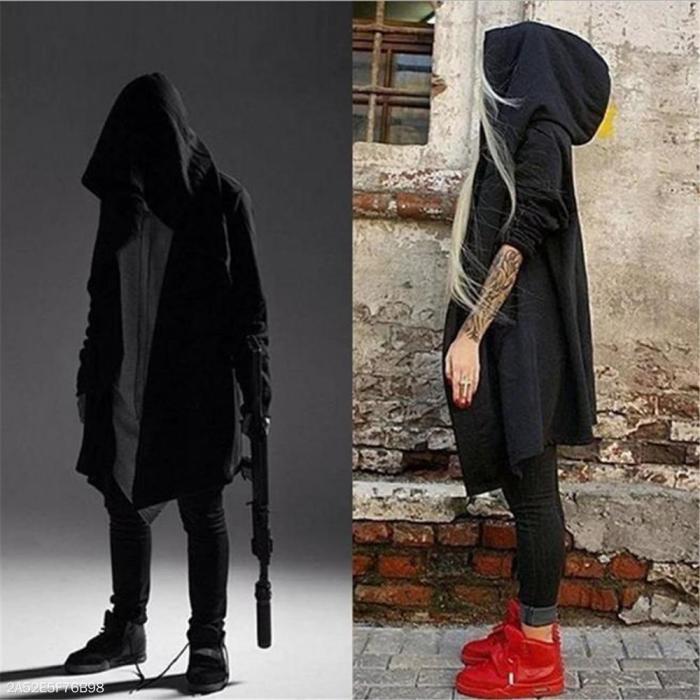 Fashion Witch Loose Plain Long Sleeve Cape Ourerwear