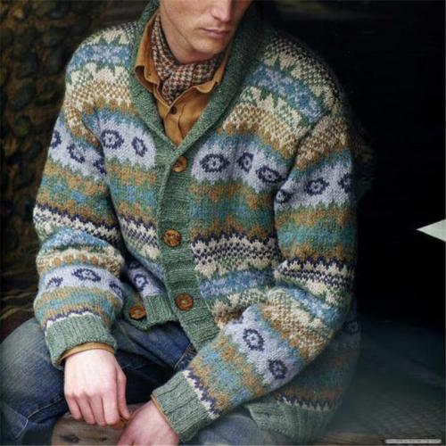 Men's Print Long Sleeve Sweater