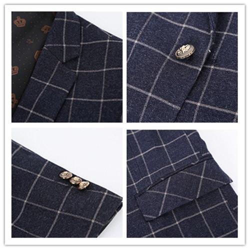 Blazer Men 2020 Spring and Autumn New Fashion Casual Men Pure Color Plaid Single Button Slimming Blazer for Men