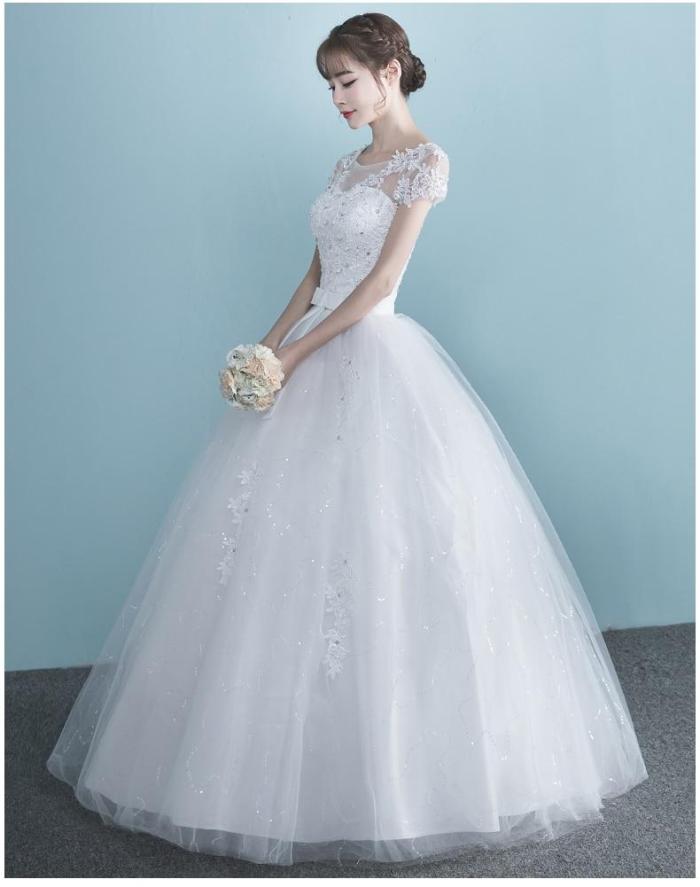 Pregnant Women Wedding Dress 2019 Plus Size High Waist One Shoulder Half And Short Sleeve Pregnant Bride Dress Vestidos De Novia
