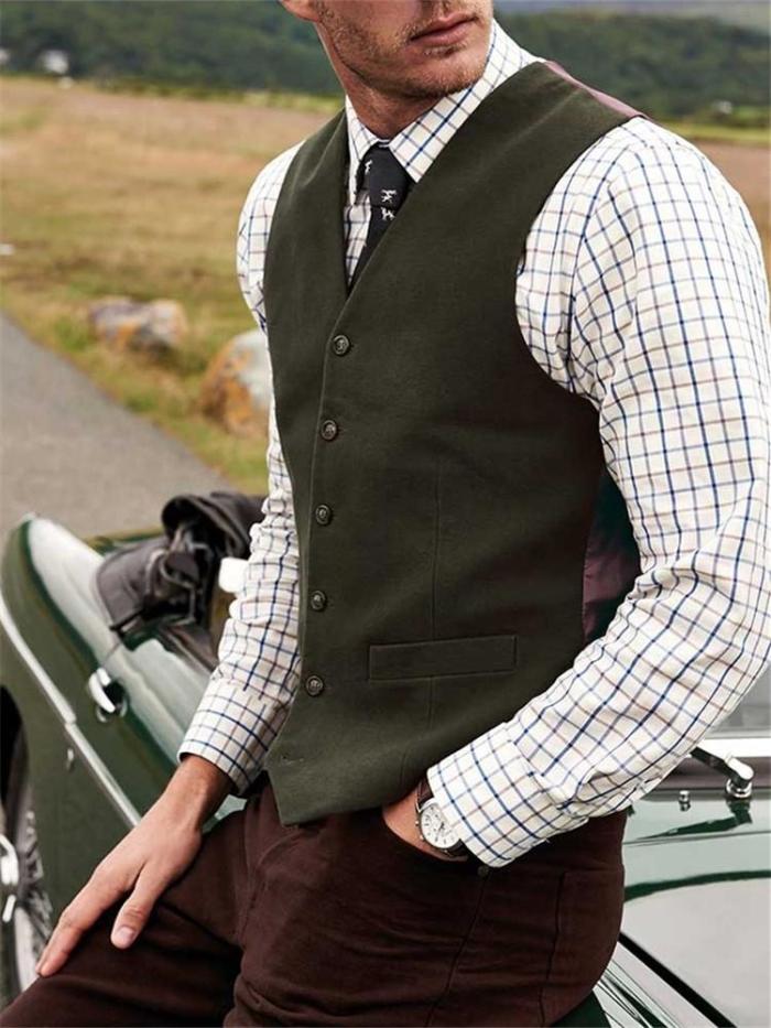Flashmay Double Pocket Single-Breasted Vest