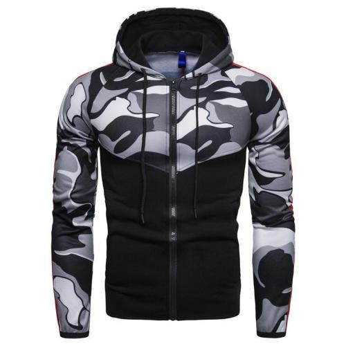 Fashion casual camouflage splicing hoodie