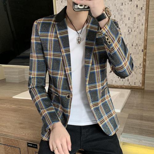 Korean Vintage Terno Masculino Plaid Blazer For Men Casual Blazer Masculino Men Stylish Blazer Pattern Check Blazer Men Blazer