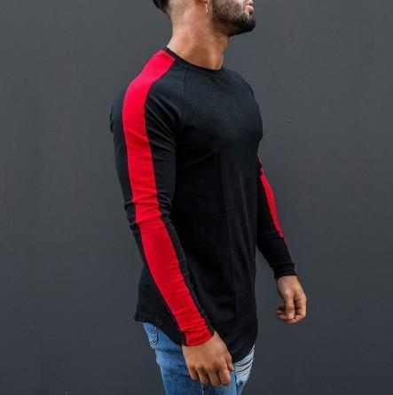 Men's  Slim Casual Long-Sleeved Pullover T-shirt