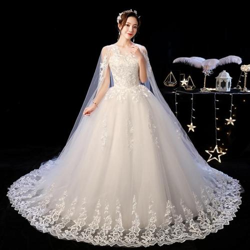 Mrs Win Wedding Dress 2020 New Elelgant Court Train Lace Embroidery Princess Vintage Wedding Dresse Plus Szie Wedding Gowns F