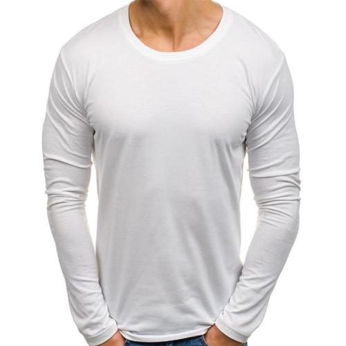 Fashion Youth Casual Sport Loose Plain Round Neck Long Sleeve Top