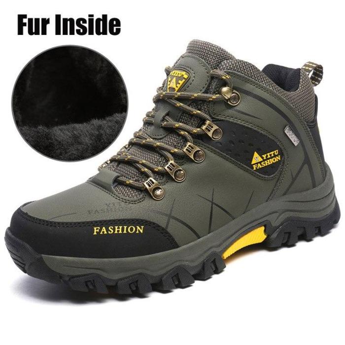 Men Fur Boots Plus Size 39-47 Winter Fur Snow Men Boots Autumn Rubber Sole Men Ankle Boots Men Shoes Footwear