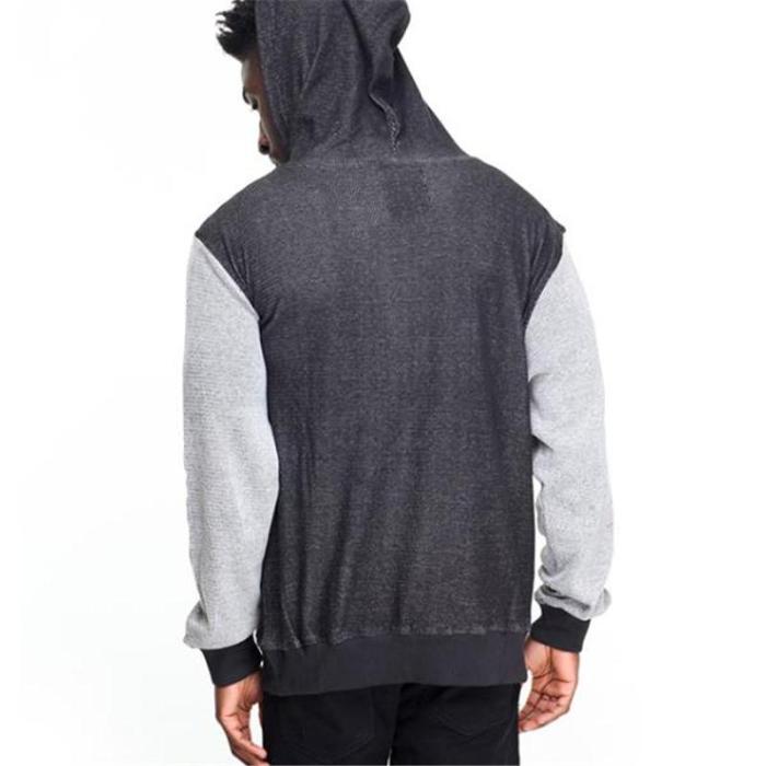 Fashion Youth Casual Sport Loose Color Block Long Sleeve Hoodie