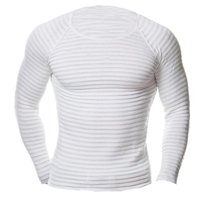 Cheap Mens Pullover Solid Color Slim Fit Top T shirt