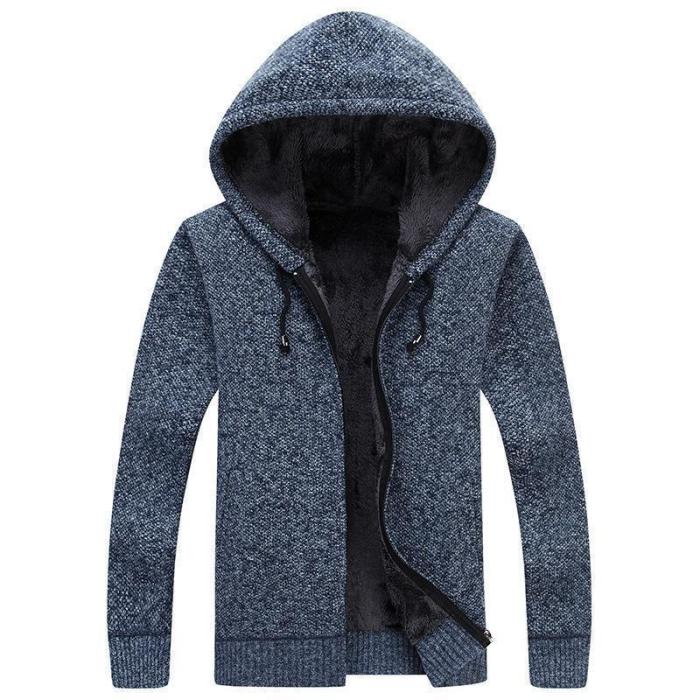 Thick Solid Color Slim Fit Wool  Sweater Outerwear