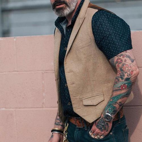 Fashion Single-Breasted Solid Color Vest