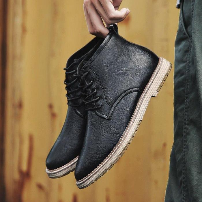 Men Genuine Leather Boots High Quality Ankle Boots Spring Autumn And Winter Man Shoes Ankle Boot Men's Snow Shoe Work Size 38-47
