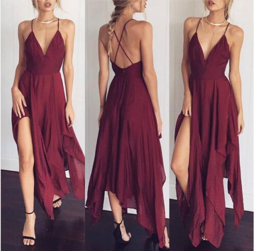 Women Deep V Neck Ladies Casual Beach Dress Sundress Women Clothing Dresses Party Sleeveless