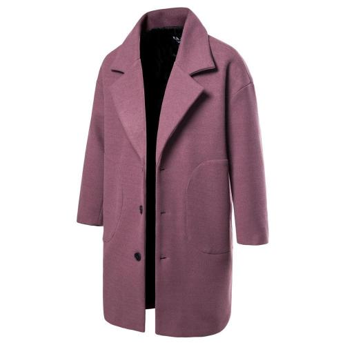 Men Winter Wool Coat Men's New Fashion Solid Color Warm Thick Wool Blends Woolen Pea Coat Male Trench Coat Overcoat