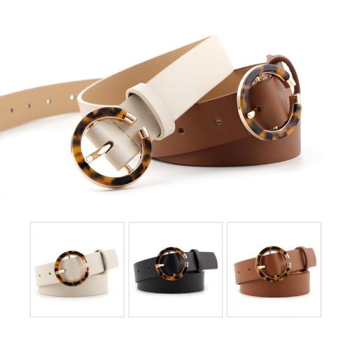 Leopard Print Buckle Belt Women PU Leather Casual Waistband Clothing Accessories Classic Wild Girdle