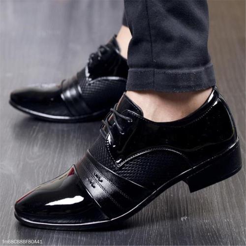 Fashion Business Plain Leather Men Shoes