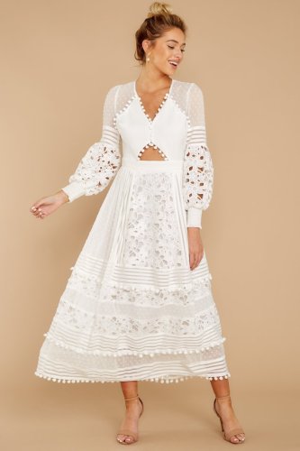 All For Hope White Lace Maxi Dress