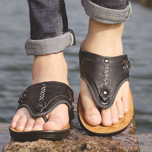 Mens Fashion Clip Toe Casual Slippers Outdoor Flip Flops
