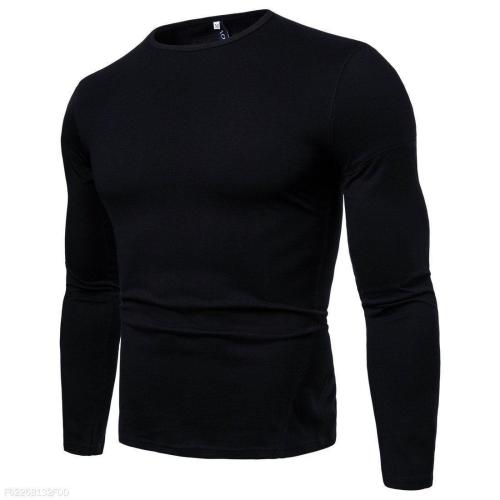 Solid Color Round Neck Long Sleeve