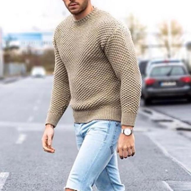Casual men's solid color sweater