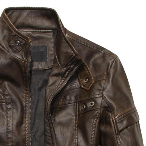 Winer Faux Suede Leather Men Coat Fleece Jacket 6098