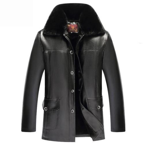Fur Neck  Thicken Leather Jacket