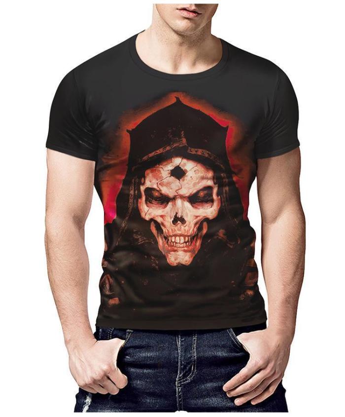 3D Skull Print T-shirt