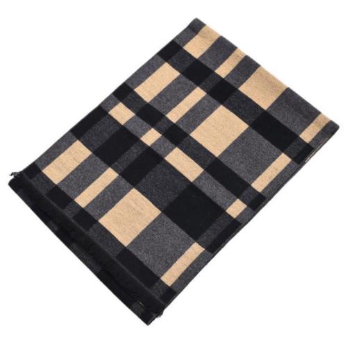 Autumn and winter color woven plaid thickening men's scarf