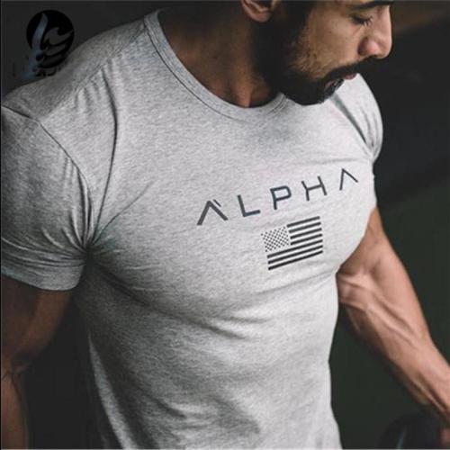 2019 New Brand Clothing Gyms Tight Cotton T-Shirt