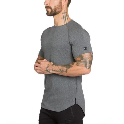 Men's Bodybuilding Letter Printed Cotton T-Shirt