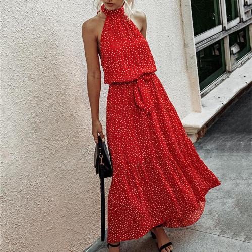 New Casual  Dot Print Ankle-Length Maxi Dress