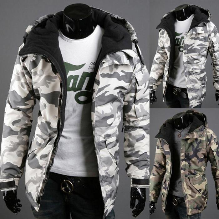 Camouflage Men's Hooded Cotton Coat