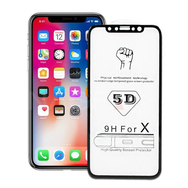 5D Curved Anti-Scratch Full Cover Tempered Glass For iPhone X