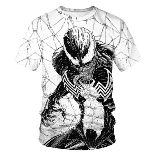 3D Venom Spider Printed Funny Men T-shirt Loose Casual Novelty Short Sleeve Tees Top