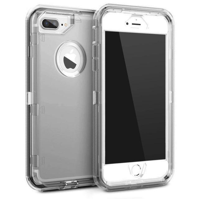 Heavy Duty Armor Plain 360 Cover Clear Case For iPhone Xs Max/XR/X