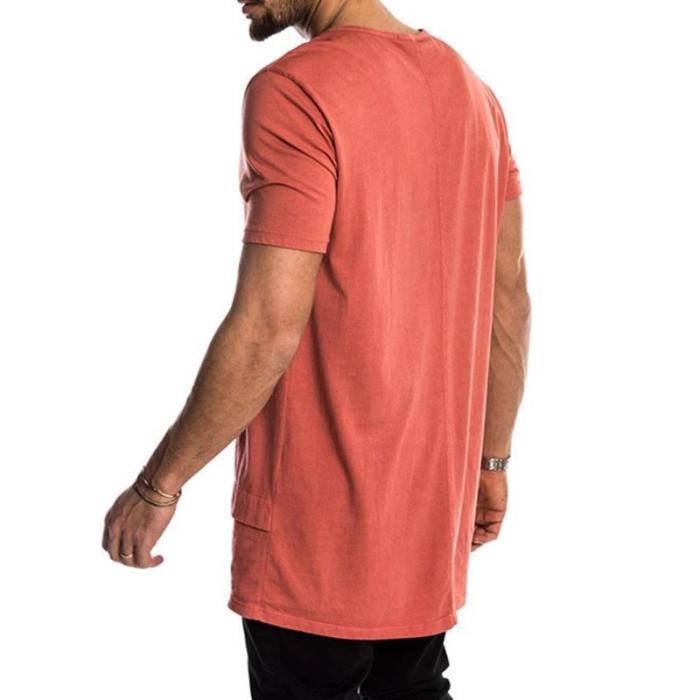 Summer Men's Fashion Casual Button Down T-Shirt