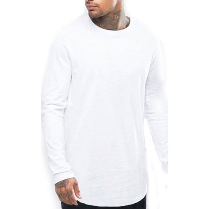 Zipper Long Sleeve Plaint T-Shirt
