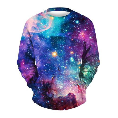 Men's Star Digital Printed Round Collar Sweater