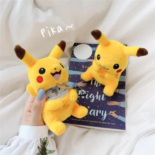 Kawaii Pikachu Pokemon Winter Plush AirPod Case