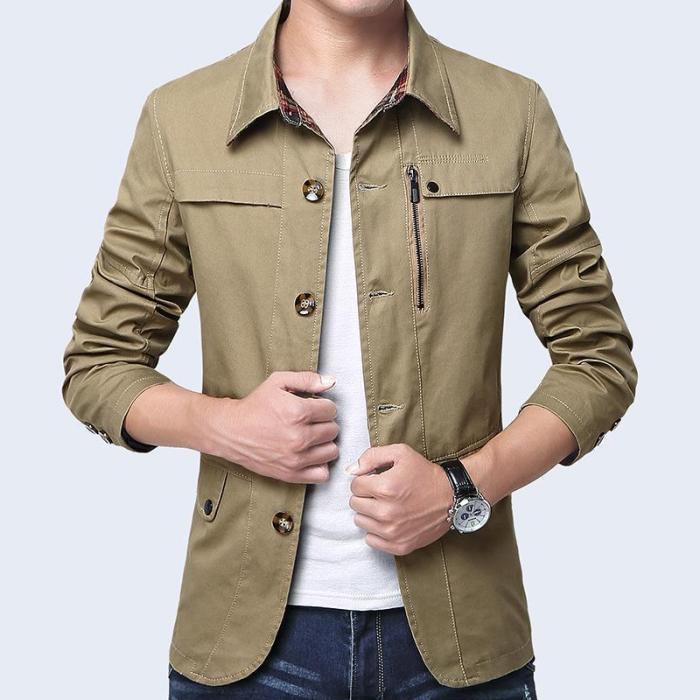 Casual Slim Fit Plain Packet Business Jacket