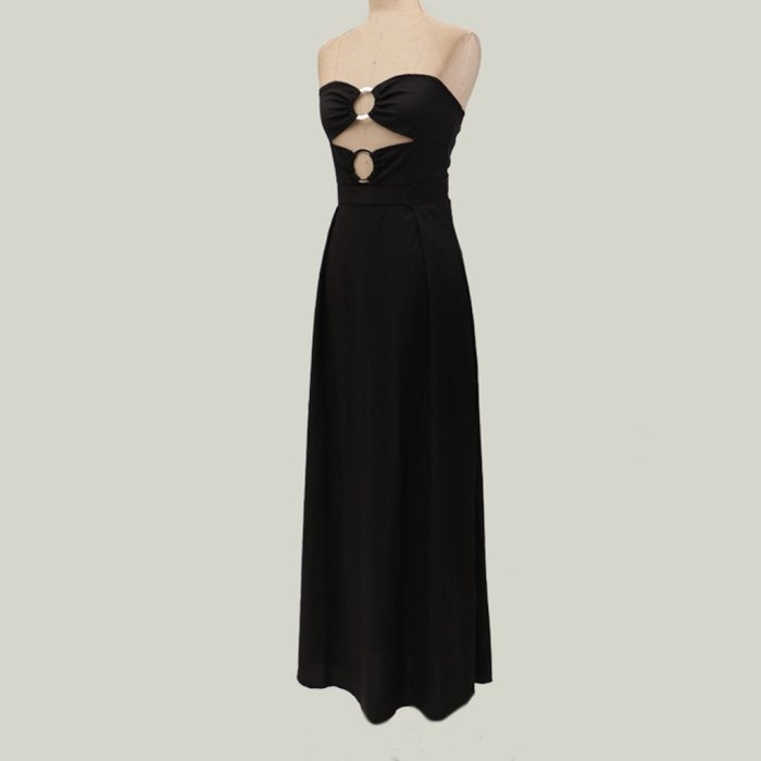 Sleeveless Sexy Hollow Out Off Shoulder Bodycon Cocktail  Maxi Dress